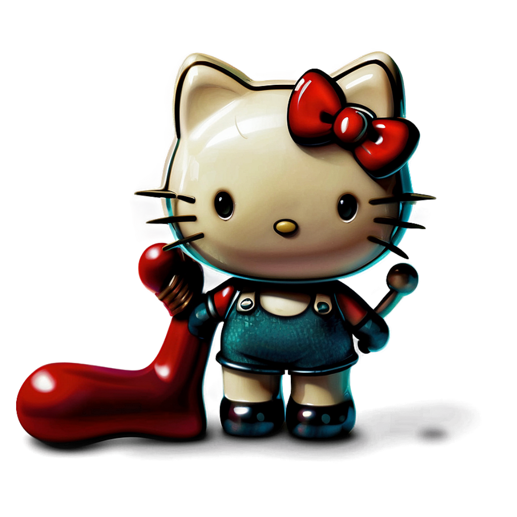 Vintage Hello Kitty Wallpaper: Glossy Metallic Finish & Classic Style