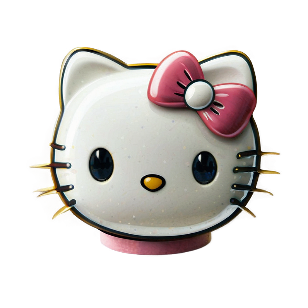 Vintage Hello Kitty Wallpaper with Iconic Glow & Pink Bow Design