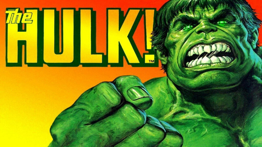 Vintage Hulk Wallpaper: Iconic Marvel Comics Art with Bold Background