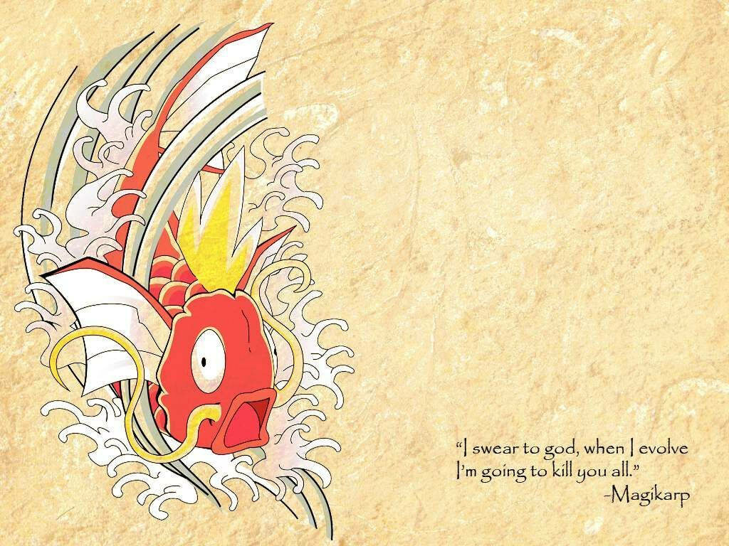 Retro-Cool Desktop Wallpaper: Vintage Vibe with a Splash of Magikarp Wisdom!