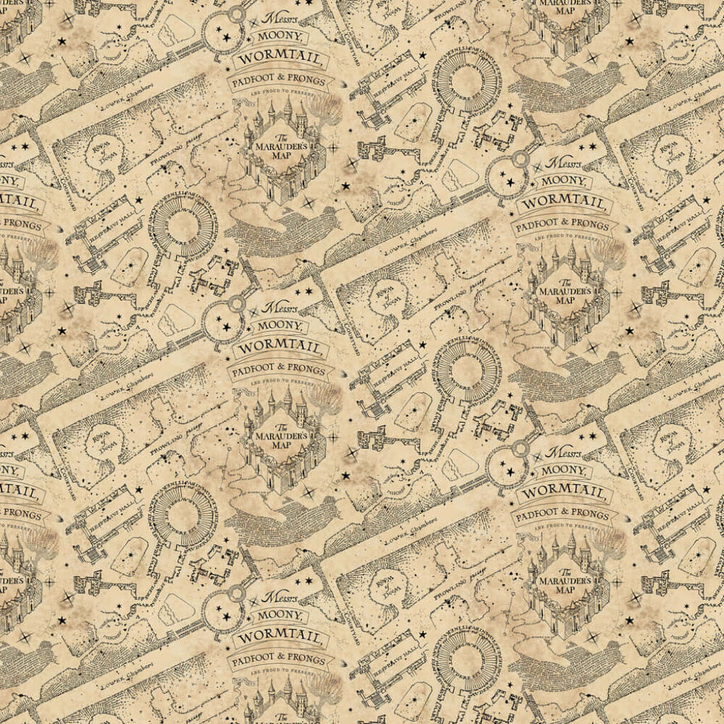 Vintage Marauder's Map Wallpaper: Harry Potter Magic Design