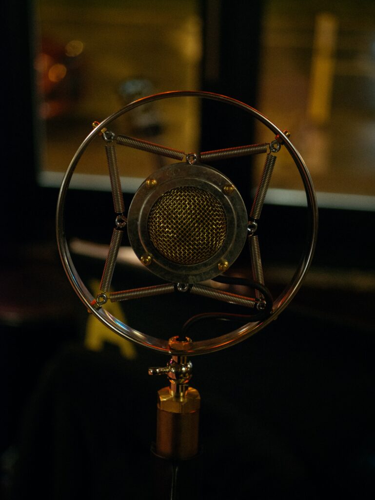 Vintage Metal Microphone Art - Perfect Wallpaper for Recording Fans