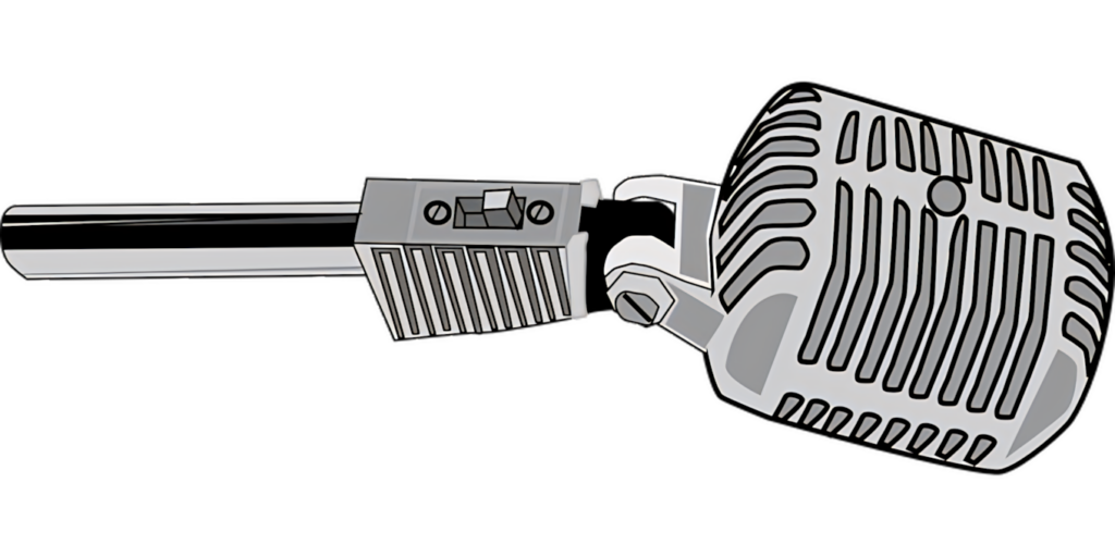 Vintage Microphone Vector Wallpaper - Retro Style Background Design