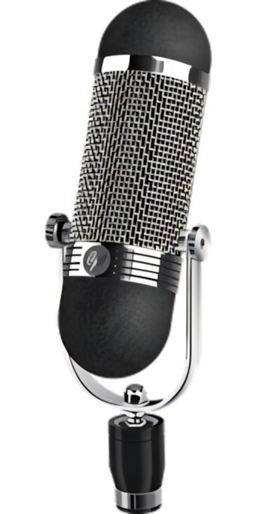 Vintage Microphone Wallpaper: Elegant Black & Silver Design