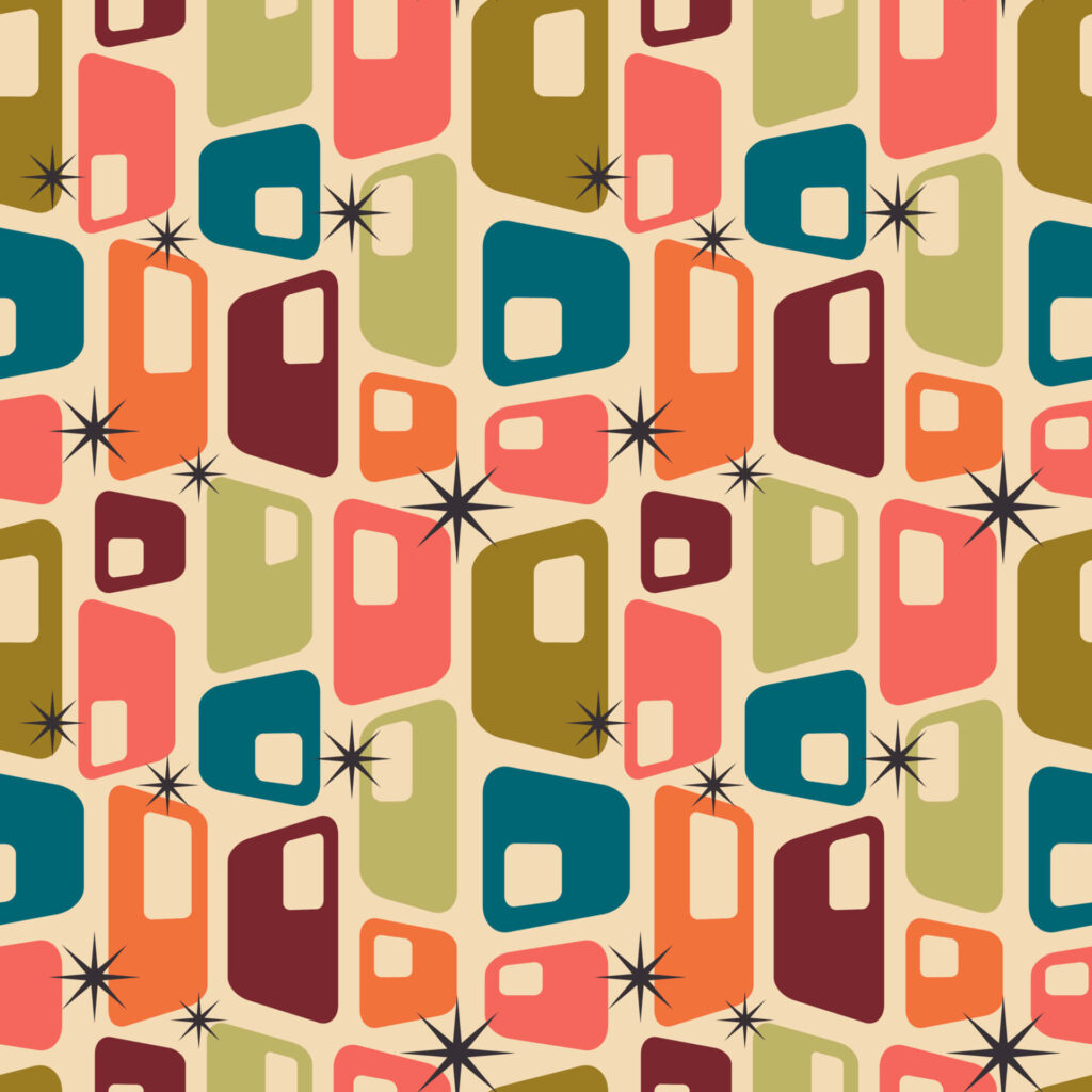 Vintage Minimalist Wallpaper: Geometric Shapes in Muted Tones
