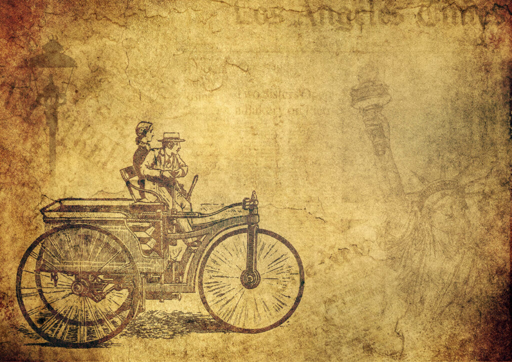 Vintage Vibes: Hand-drawn Motor Machine on Antique Paper Wallpaper