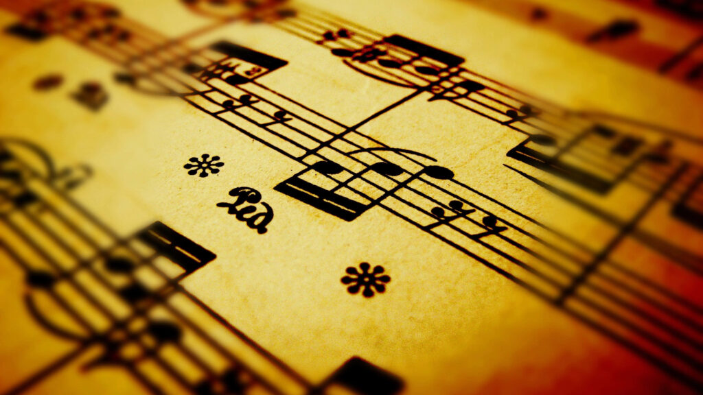 Vintage Music Sheet Wallpaper: Elegant Notes & Nostalgic Charm