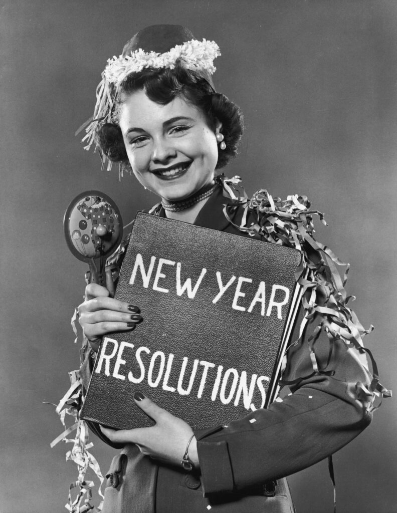 Vintage New Year Wallpaper: Warm Smiles & Festive Decorations