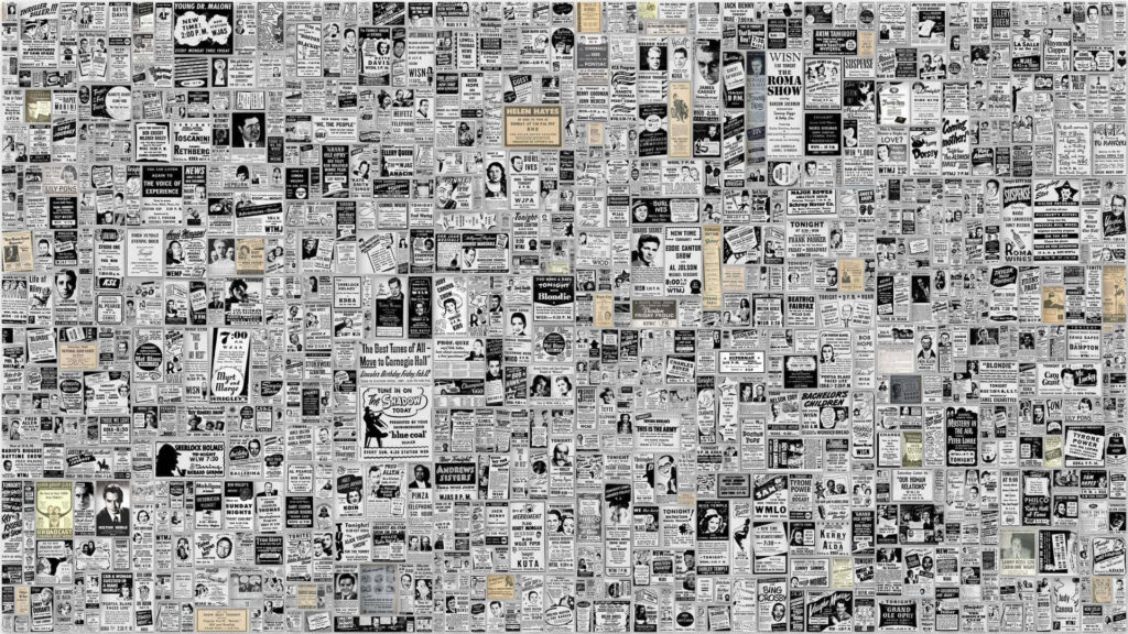 Nostalgic Vintage Newspaper Collage Wallpaper for Classic Decor