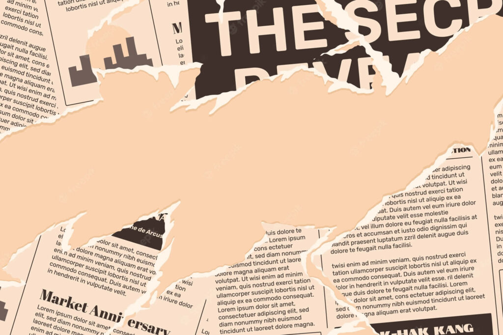 Vintage Newspaper Wallpaper with Torn Effect - Retro Background Design