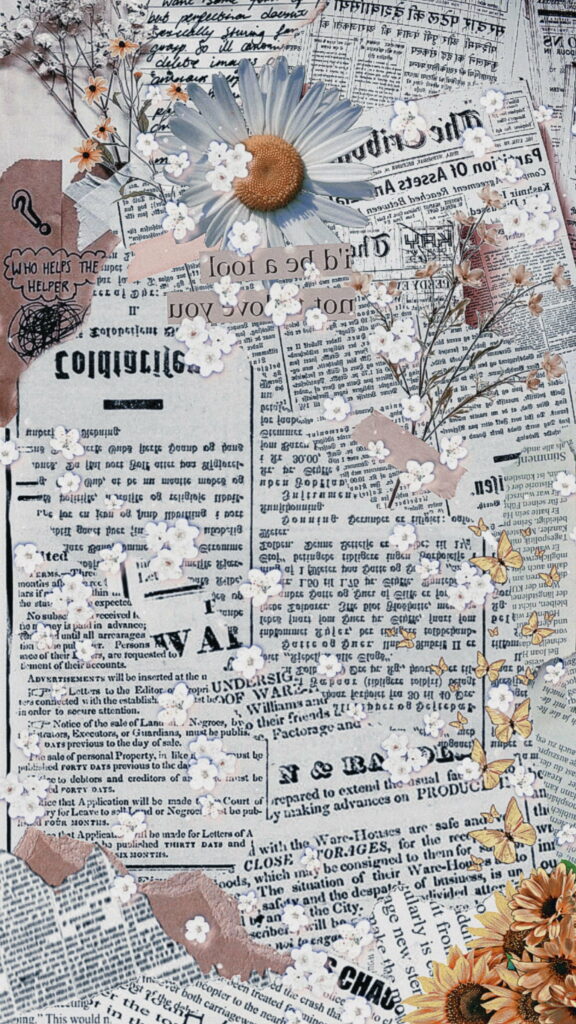 Ink-Stained Chronicles: Vintage Newspaper Artistry for an HD Phone Wallpaper