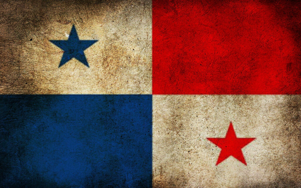 Vintage Panama Flag Wallpaper: Textured Design with Stars & Stripes