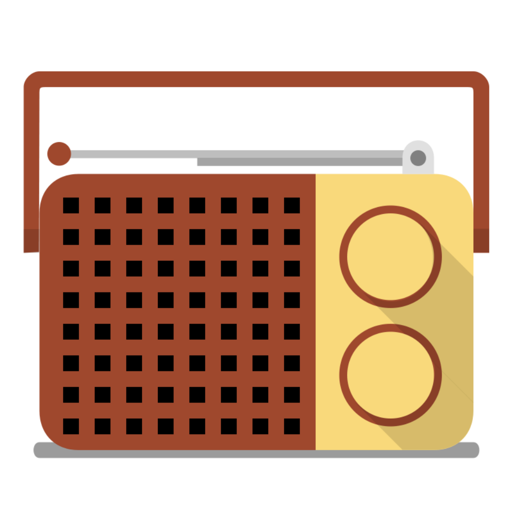 Minimalist Vintage Radio Wallpaper: Retro Flat Design Background
