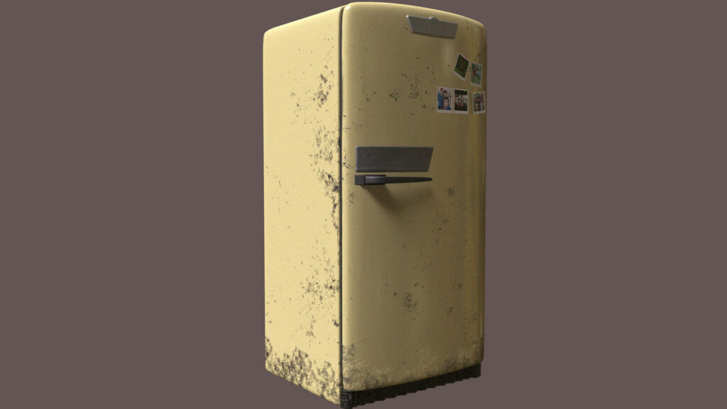 Vintage Refrigerator Wallpaper: Minimalist Aged Design for Nostalgic Spaces