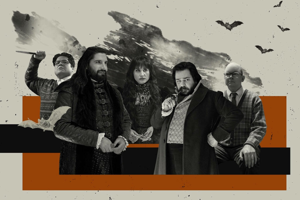 Vintage Vampire Wallpaper: What We Do In The Shadows Art Design