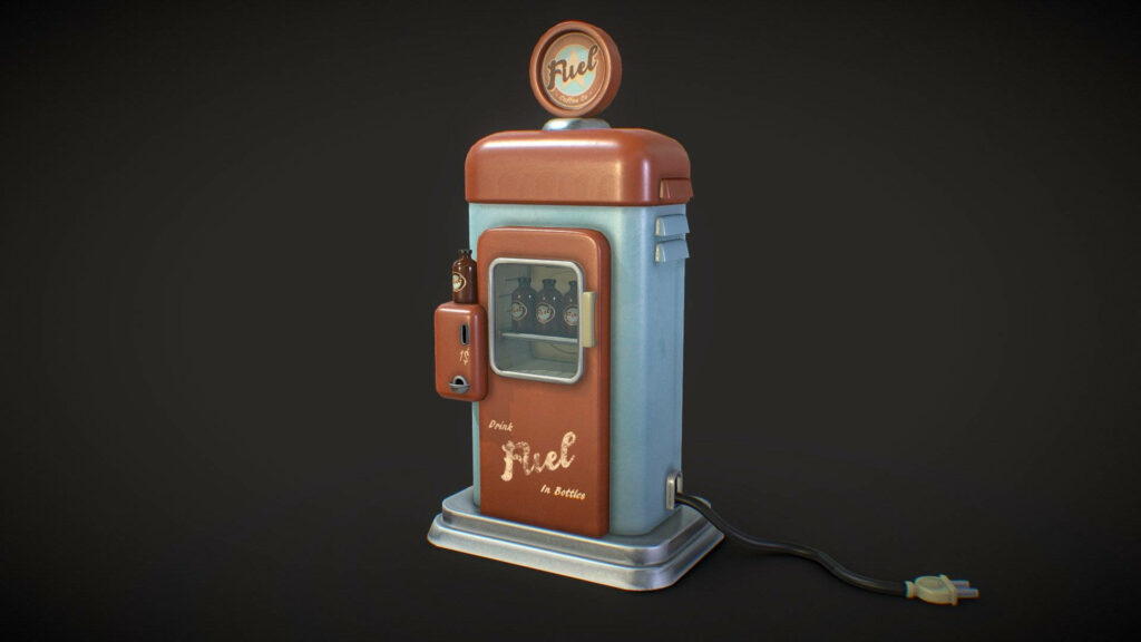 Charming Vintage Vending Machine Wallpaper in Retro Colors