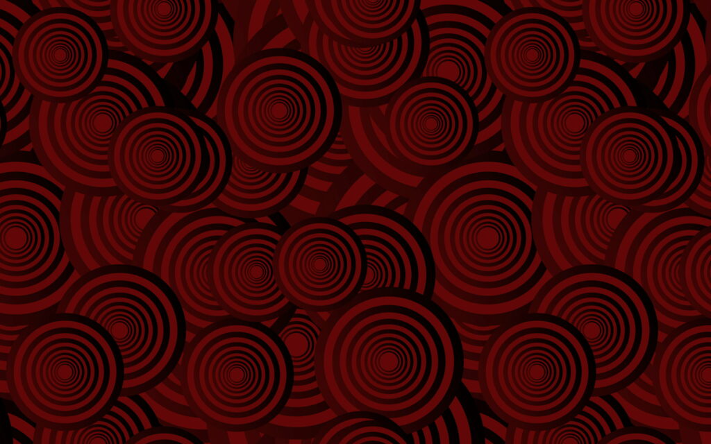 Vintage Inspiration: Retro Dark Red Circles Texture - A Creative QHD Wallpaper Background