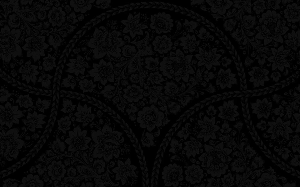 Blossoming Nostalgia: A Timeless Retro Floral Aesthetic Black Pattern Wallpaper