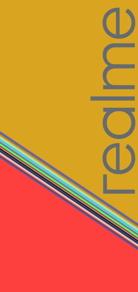 Vibrant Realme Logo Wallpaper with Bold Colors and Striking Design