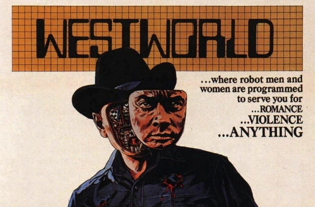 Vintage Robotic Man Wallpaper: Western AI Theme Background
