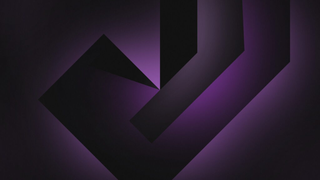 4K abstract wallpaper with deep violet geometric shapes on dark gradient background minimalist design