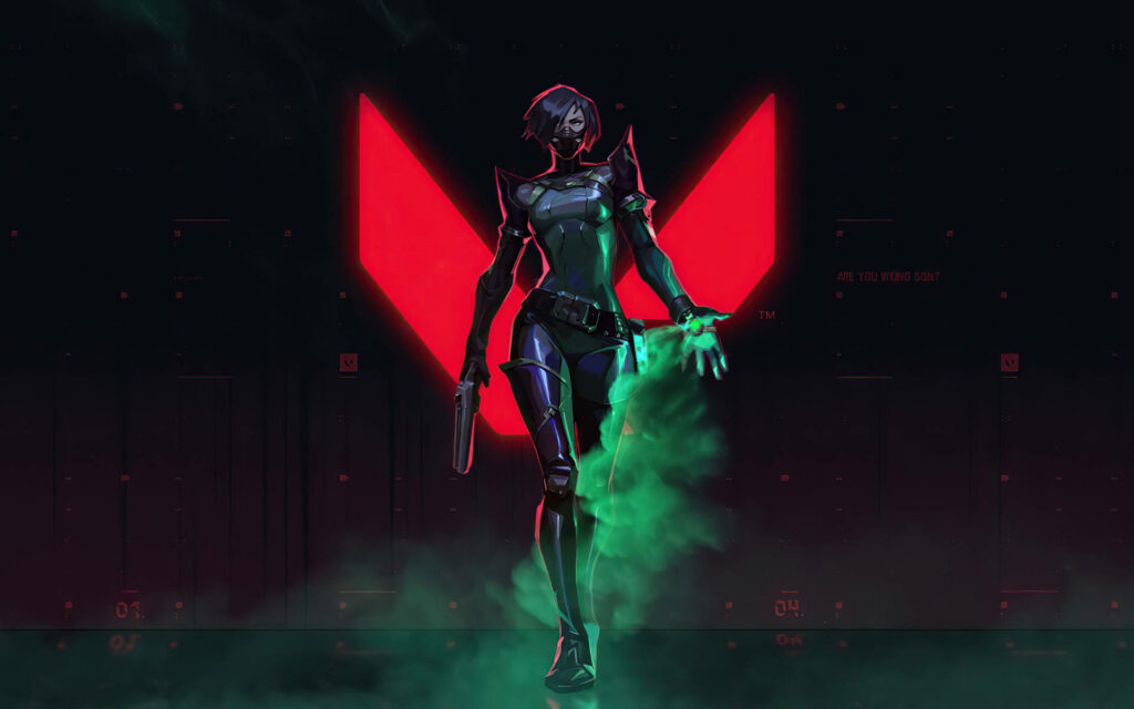 Viper Emerges with Deadly Green Smoke in Epic Valorant Poster Wallpaper