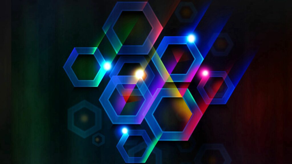Vivid Hexagonal Pattern Wallpaper - Futuristic Colorful Background