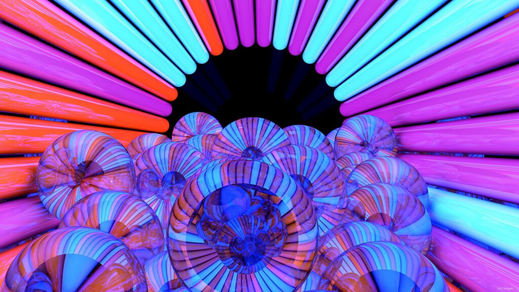Vibrant 2560x1440 Abstract Wallpaper with Dynamic Circles & Lines