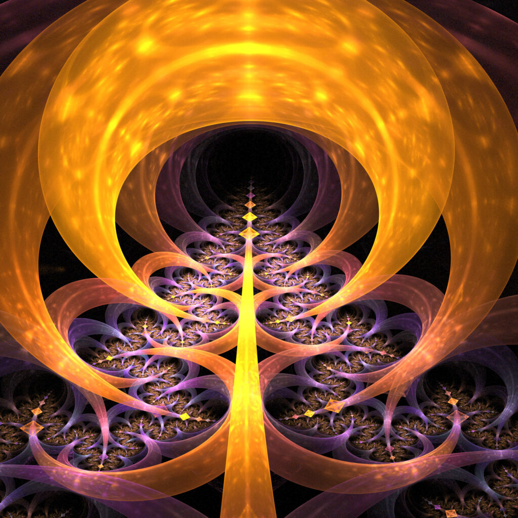 Colorful 3D Abstract Shapes: Captivating Fractal Wallpaper Background