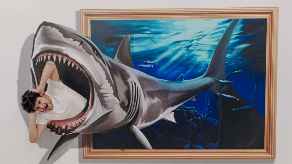 Vivid 3D Shark Wallpaper: Captivating Lifelike Effect