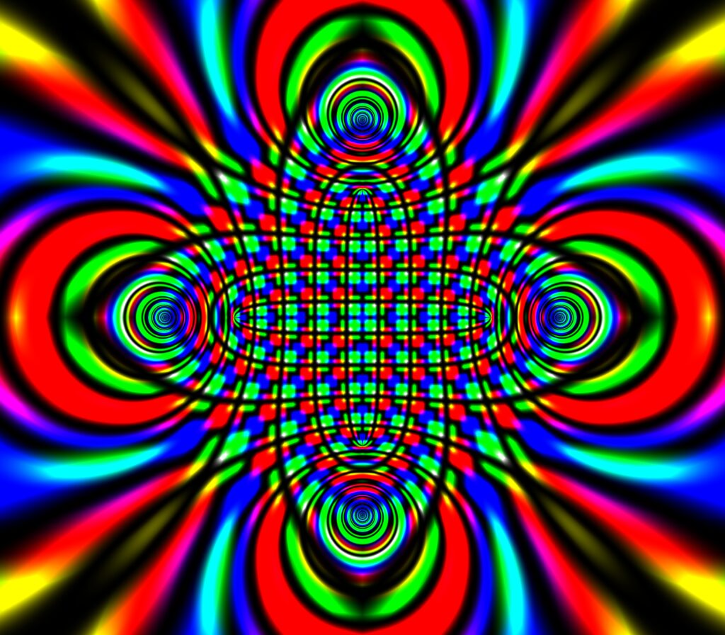 Stunning 6400x5600 Fractal Wallpaper: Colorful Ellipses & Circles