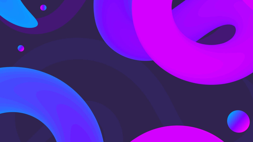 Vibrant Abstract Wallpaper: Blue & Pink Circles on Dark Background