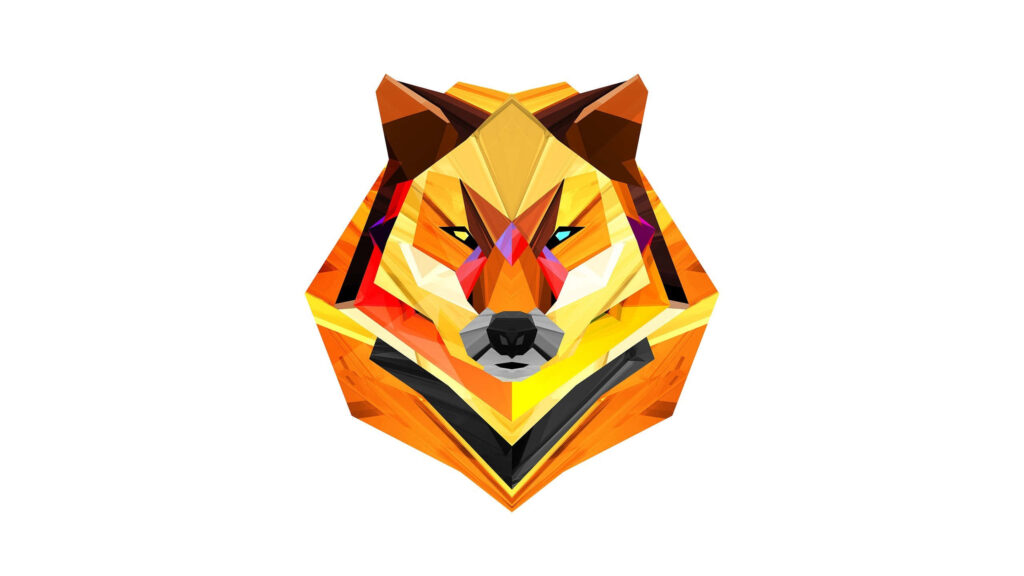 Vivid Abstract Fox Wallpaper - Colorful Polygonal Geometric Design