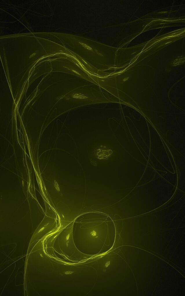 Vivid Abstract Fractal Wallpaper: Yellow Patterns on Dark Background