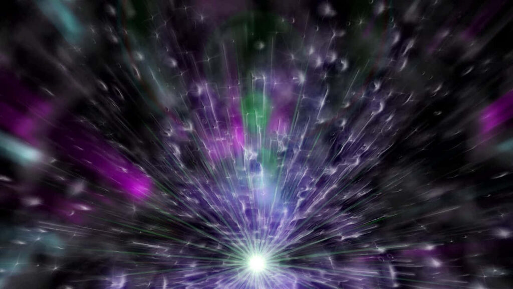 Vivid Abstract Wallpaper: Cosmic Color Explosion on Dark Background