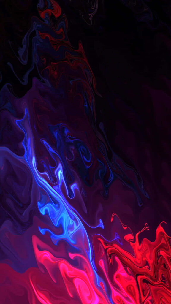 Vivid Abstract Wallpaper: Flowing Blue & Red Patterns on Dark Background