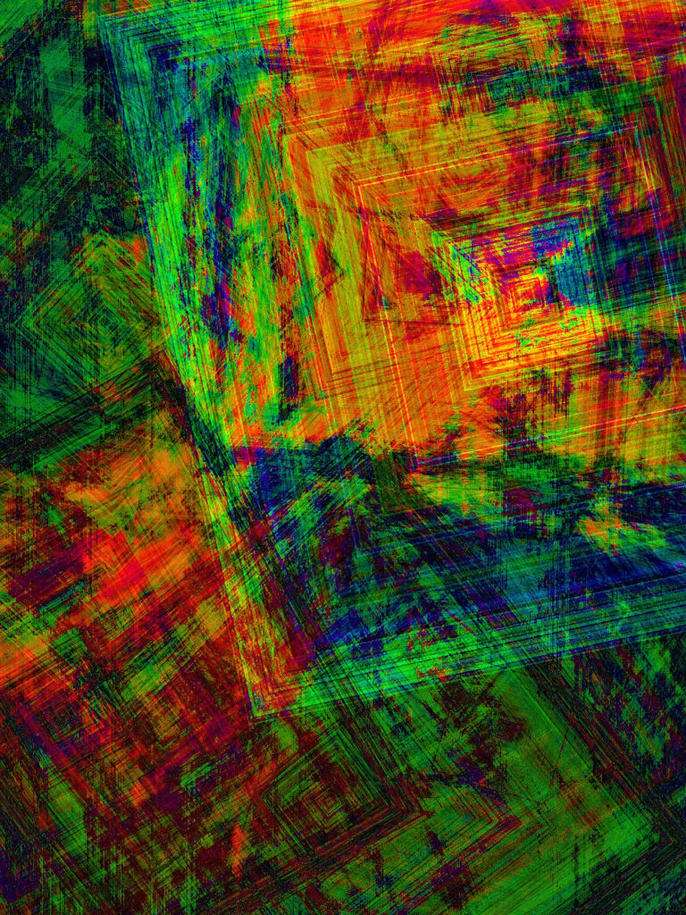 Vivid Abstract Wallpaper: Colorful Squares & Lines in 3072x4096