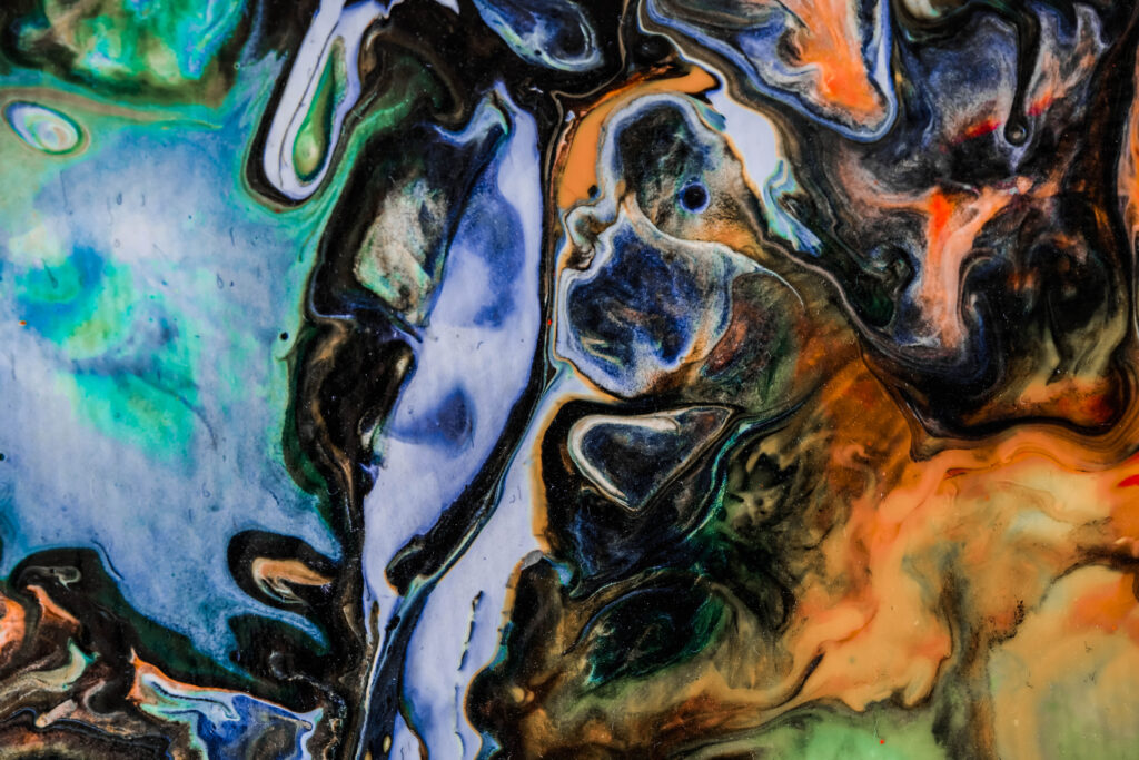 Vivid Abstract Wallpaper: Colorful Liquid Paint Patterns (7000x4667)