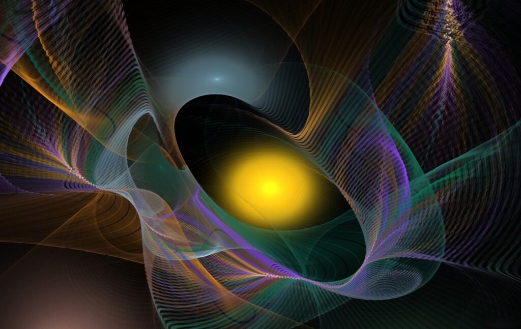 Abstract Wallpaper: Swirling Patterns & Glowing Orb - 1900x1200