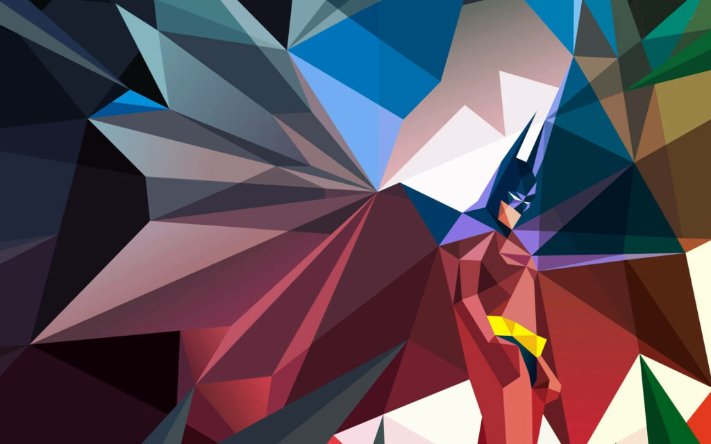 Vivid Angular Batman Mosaic Wallpaper - Modern Geometric Background