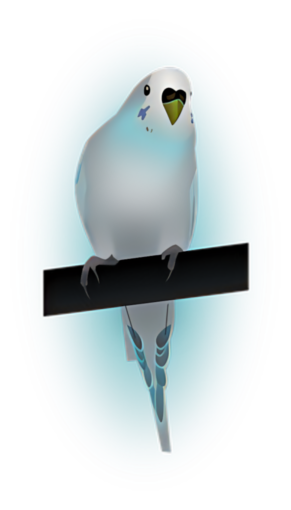 Serene Blue Budgie Wallpaper on Glowing Background