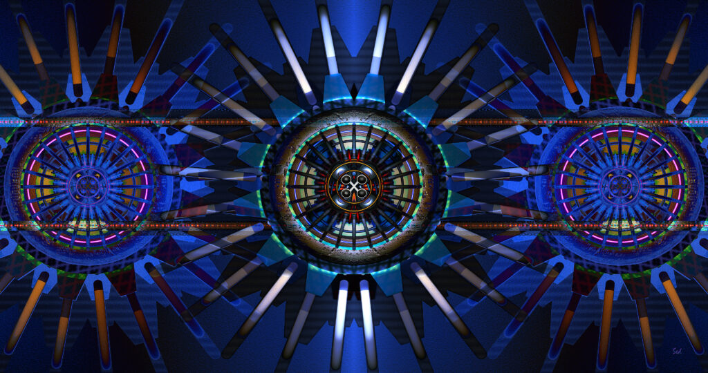 Vivid Blue Fractal Wallpaper: Intricate Abstract Background Design