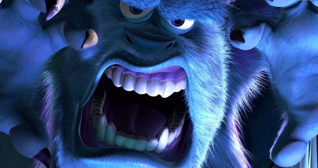 Vivid Blue Furry Monster Close-Up: Animated Wallpaper Background