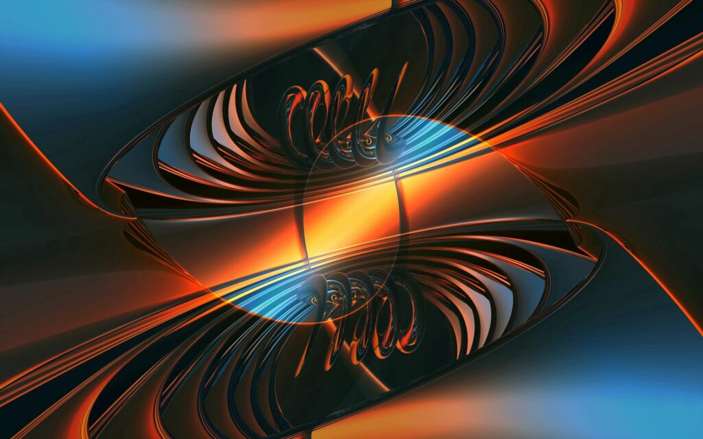 Vivid Abstract Wallpaper: Blue & Orange Flowing Patterns 1920x1200