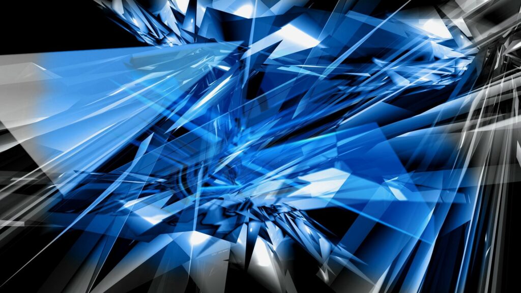 Vivid Blue & Silver Abstract Wallpaper - Dynamic 1920x1080 Background