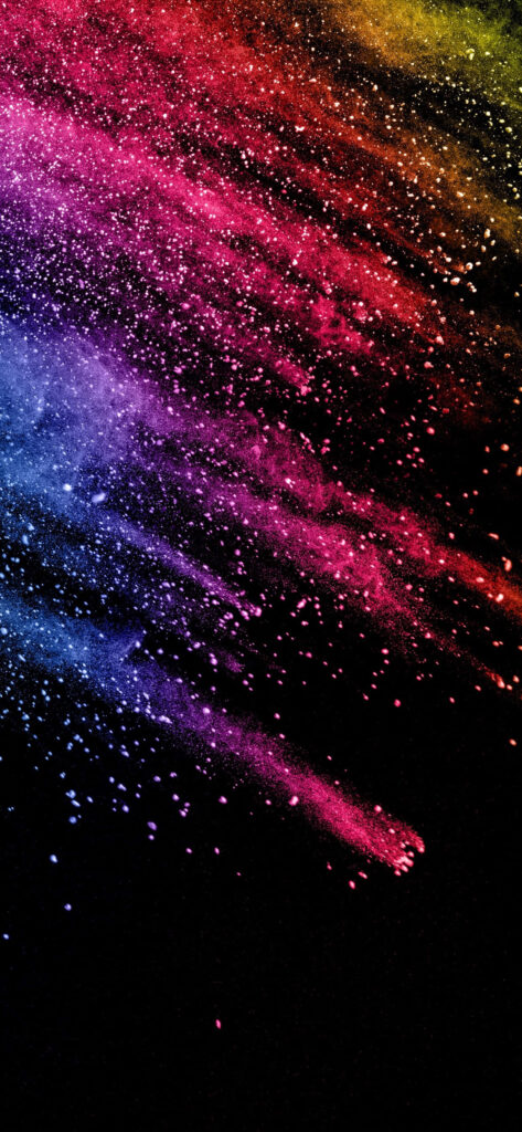 Vivid Paint Splash Wallpaper: Colorful Aesthetic on Dark Background