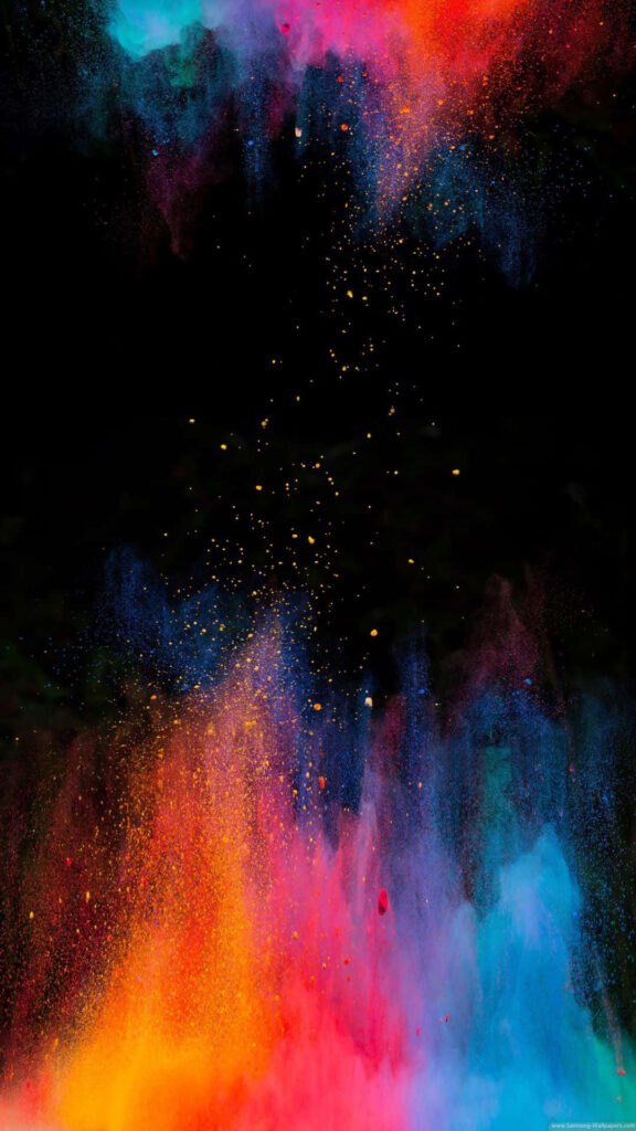 Colorful Powder Explosion Wallpaper: Artistic Design on Black Background