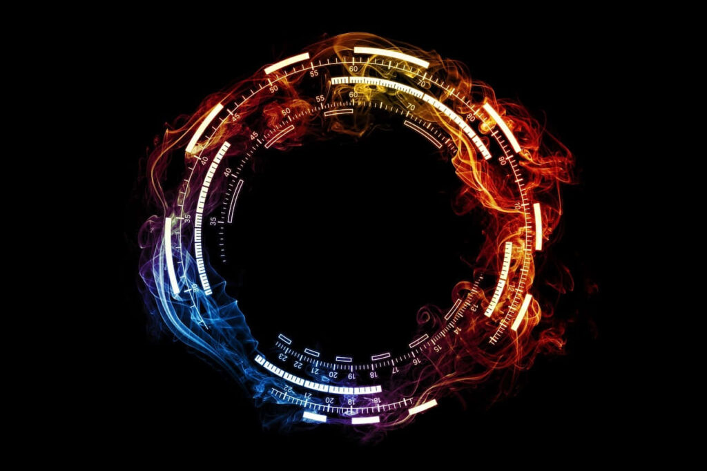 Vivid Abstract Smoke Ring Wallpaper on Black Background