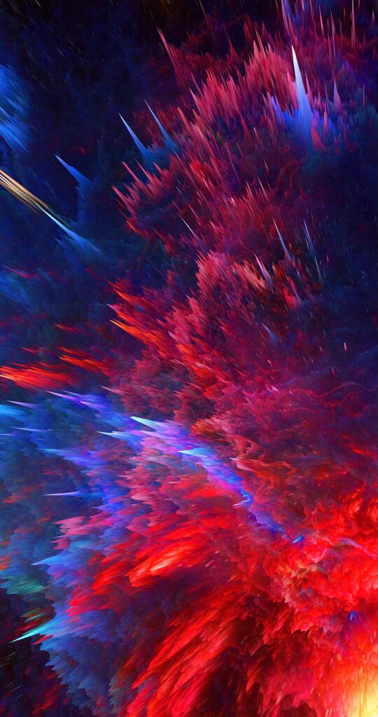 Vivid Cosmic Explosion Wallpaper - Red, Blue & Purple Background