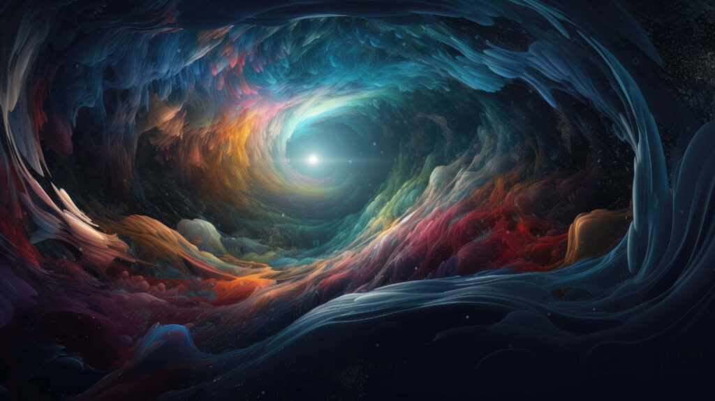 Mesmerizing Cosmic Swirl Wallpaper: Vivid Abstract Tunnel Background